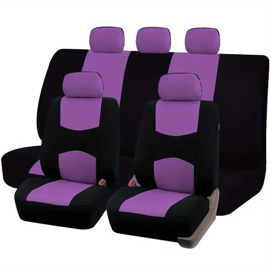 Polyester Car Seat Covers Cushion Set - 4 or 9 Piece